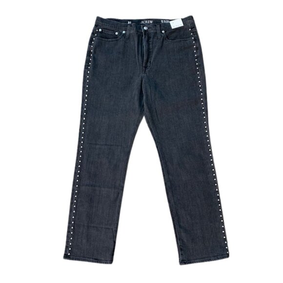 J. CREW '96 Straight Studded High-Rise Jeans in Faded Black Size 31, NWT. - Picture 5 of 11